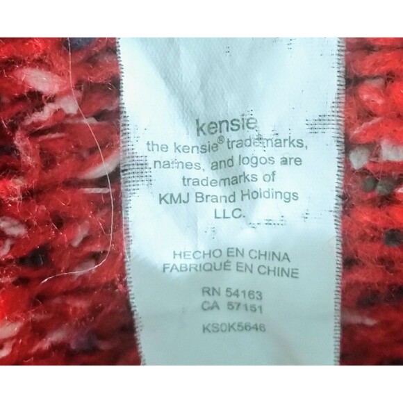 Sweater Women's M Long Sleeve Cowl Cable Red Black Stretchy Knit Soft Athleisure - Picture 9 of 12